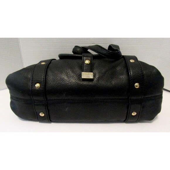 Michael Kors Satchel Bag Fulton Black Pebbled Leather Shoulder Bag Purse - Picture 10 of 12